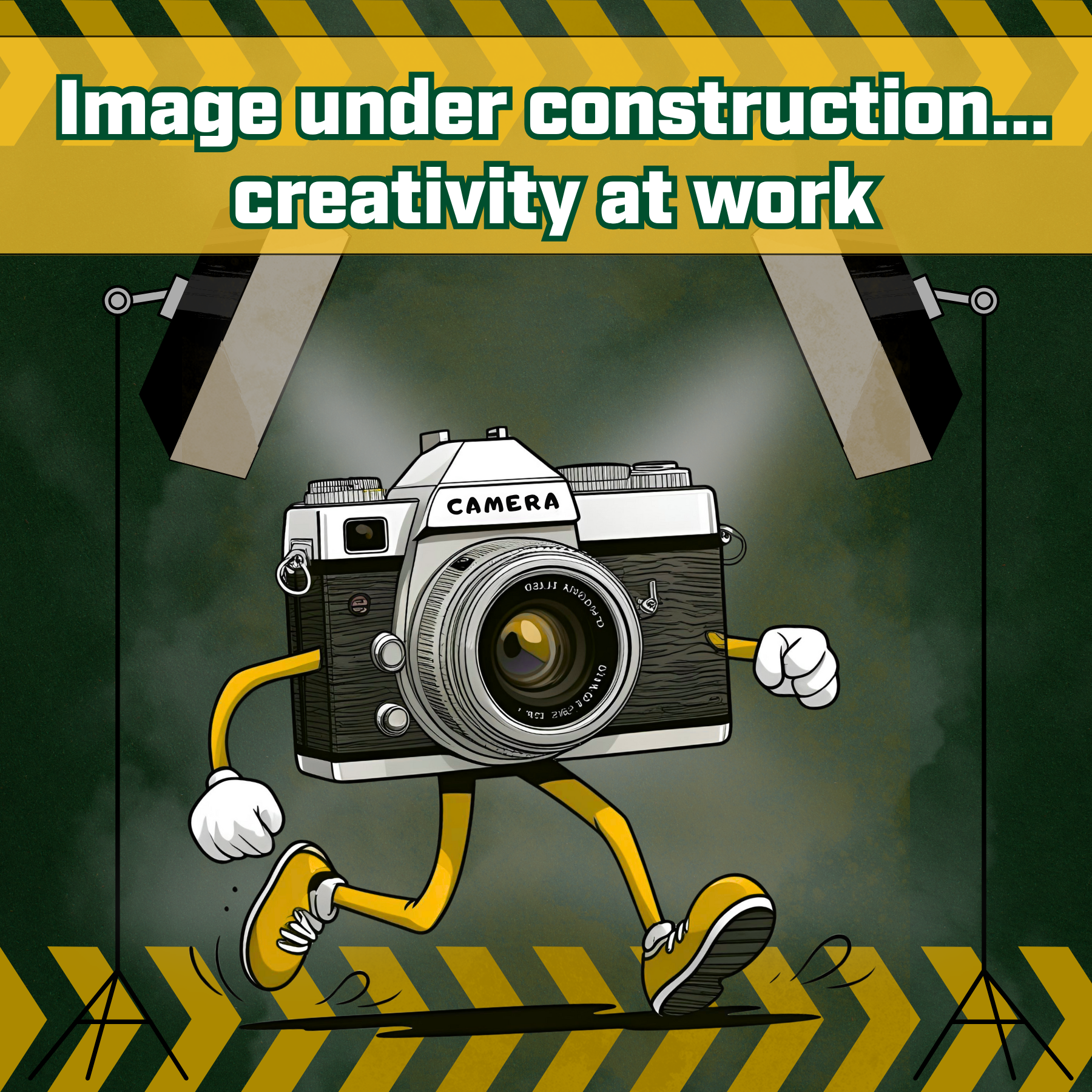 Camera with Legs Running - the photo is on its way