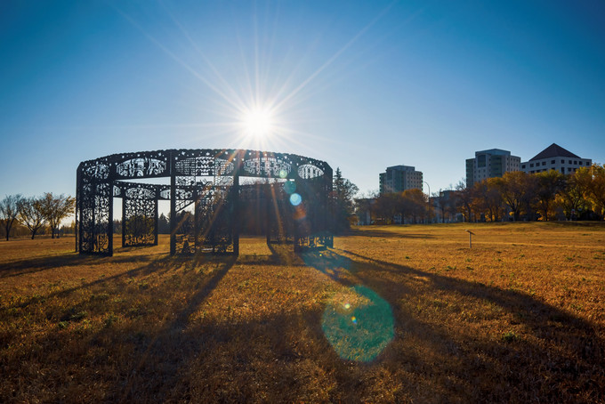 A circuler shape structure in an open field