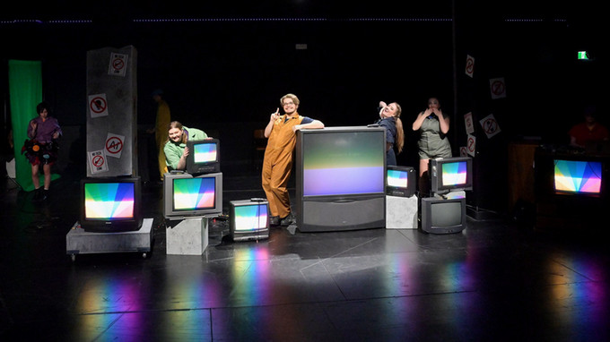 student actors on stage