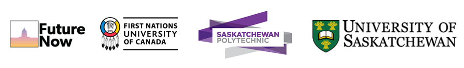logos for FutureNow, First Nations University of Canada, SaskPolytech, University of Saskatchewan