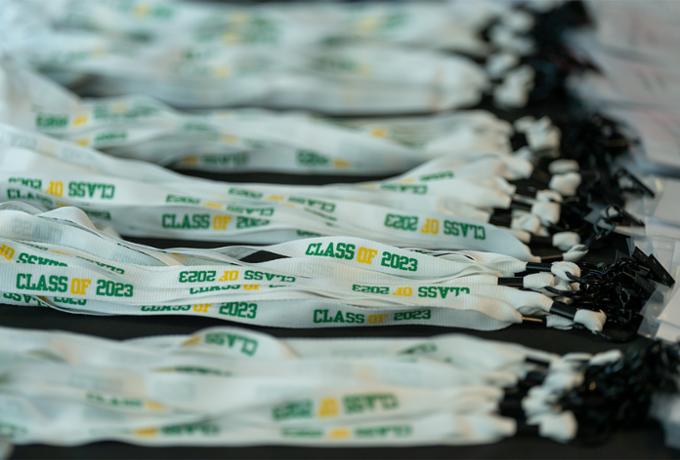 close up shot of lanyards