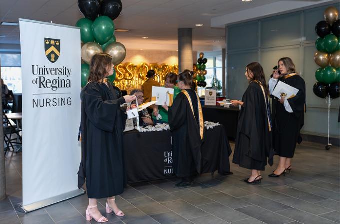 nursing graduates arriving at convocation event