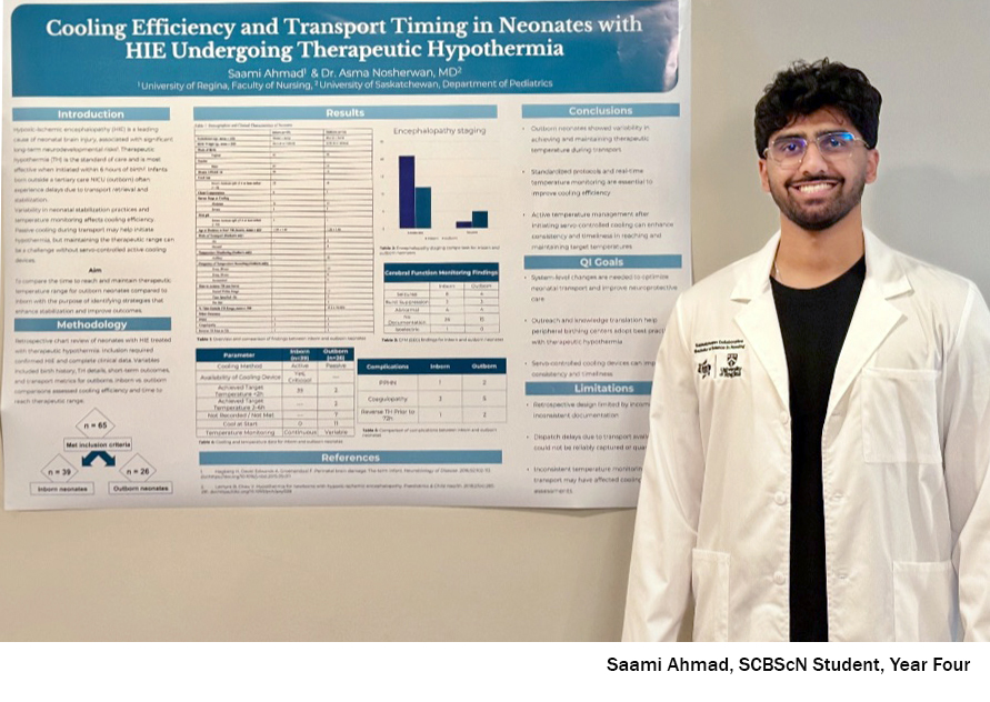 nursing student standing in front of conference poster
