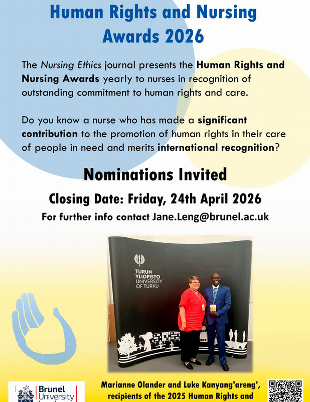 2026 human rights and nursing award call for nominations poster