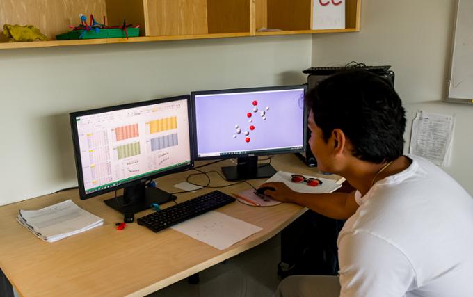 Student working on a computer