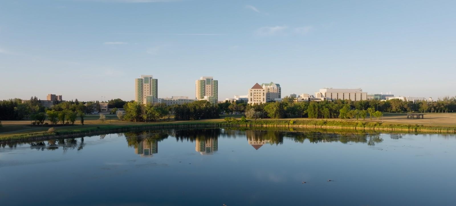 A view of the U of R and Wascana Lake