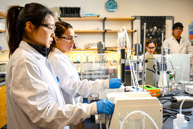 students working in a laboratory