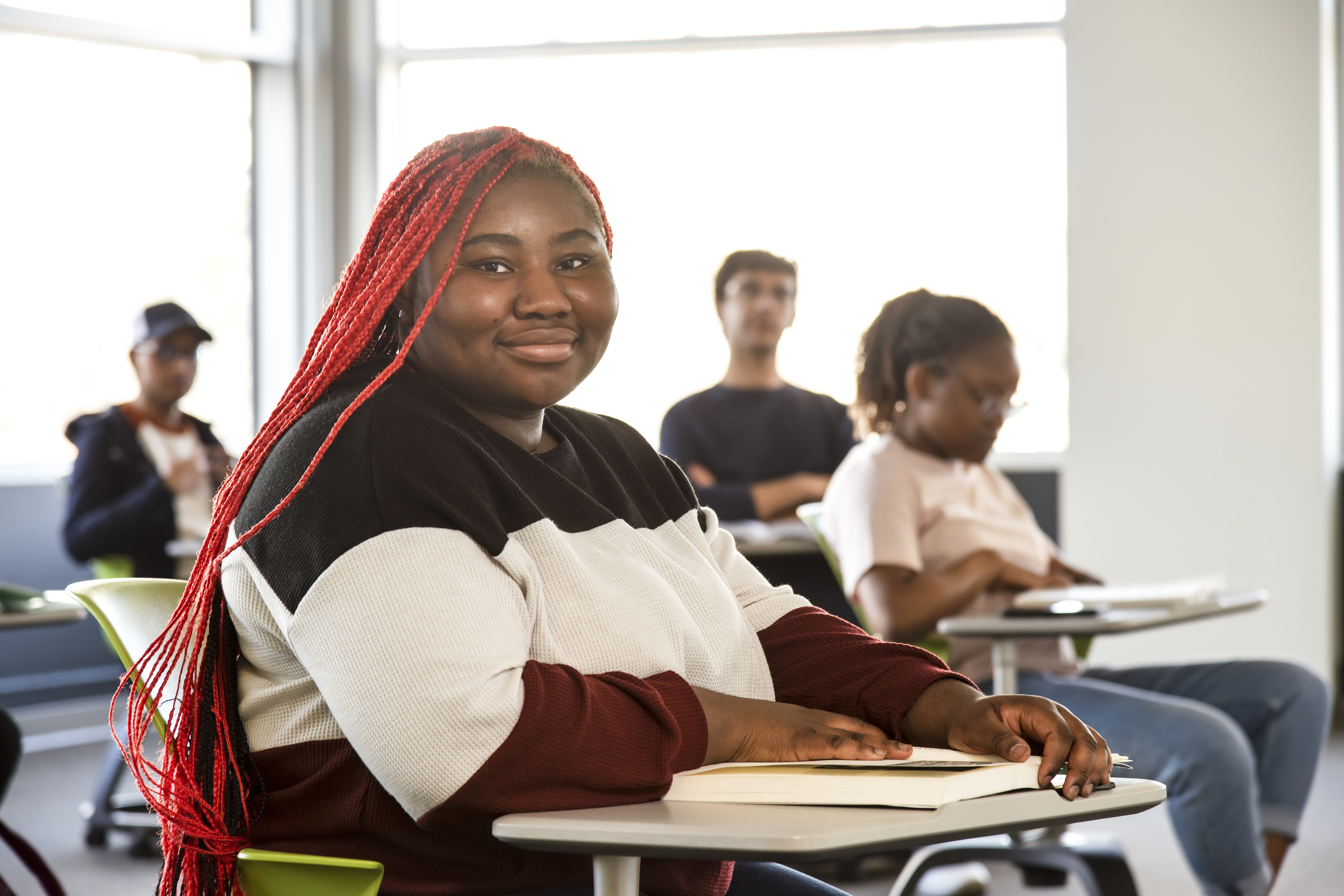 student in classroom