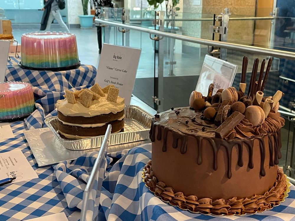 Several desserts displayed on tables