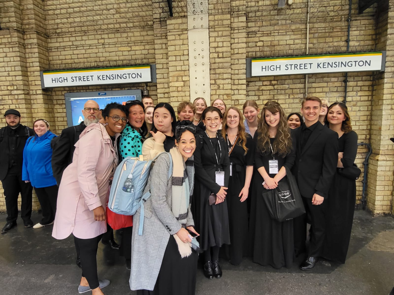 Group of students at a subway station