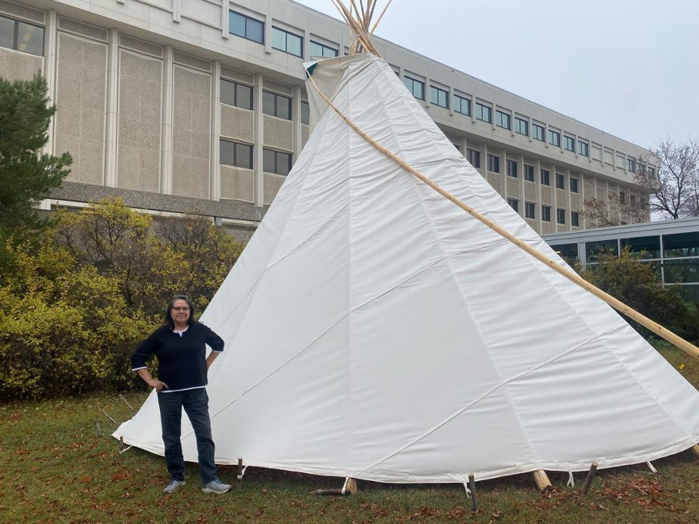 Tipi on the academic green.