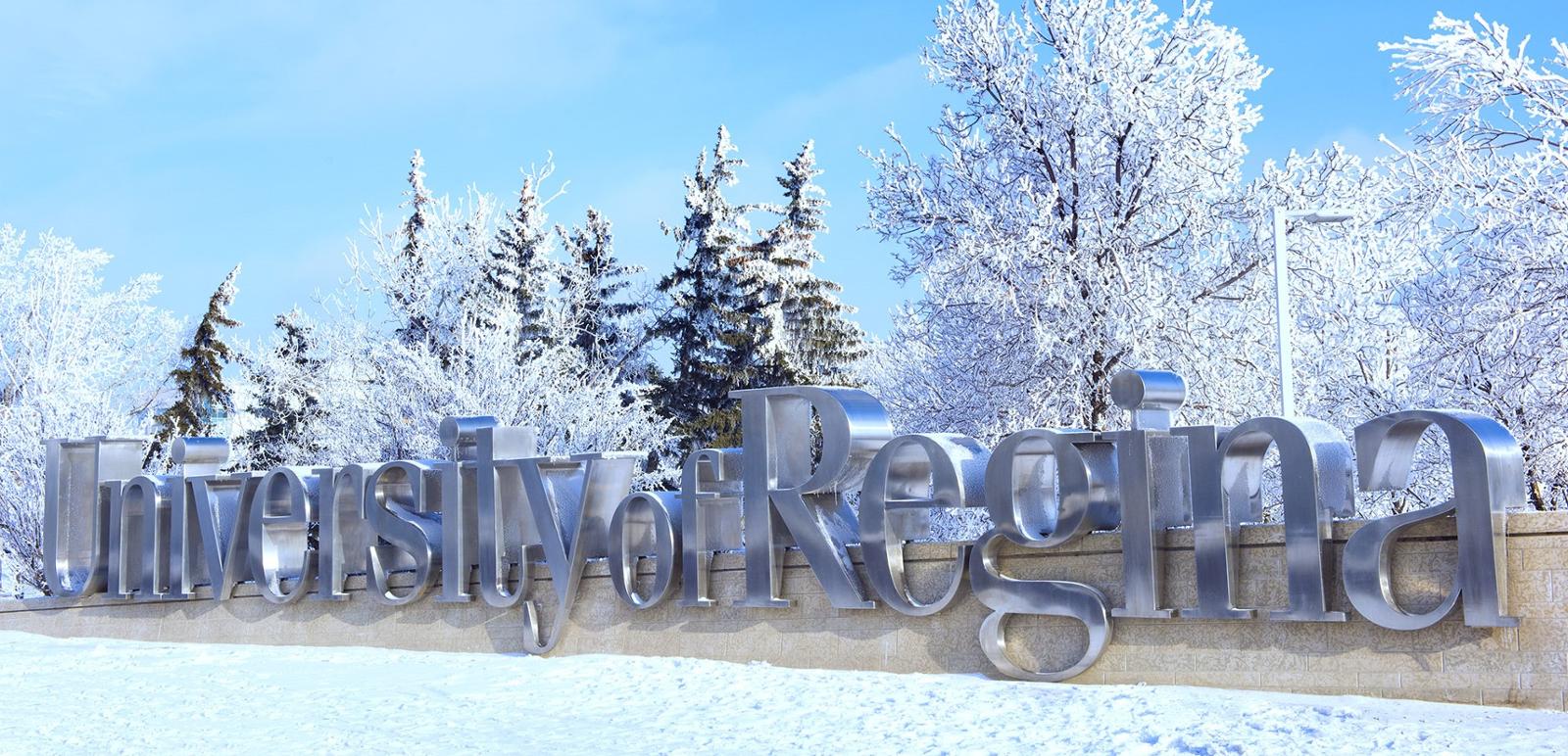 University of Regina sign in winter