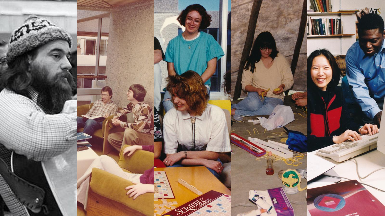 A series of photos of students at the University from Regina from 1976 to 2000.