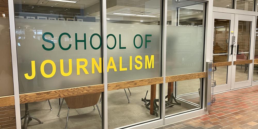 The entrance to the School of Journalism