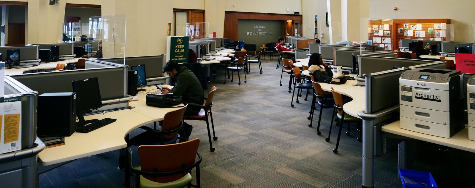 students in a university library