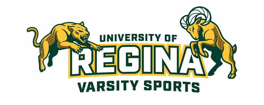 Stylized illustrations of a cougar and a ram around a U of R varsity sports logo.  