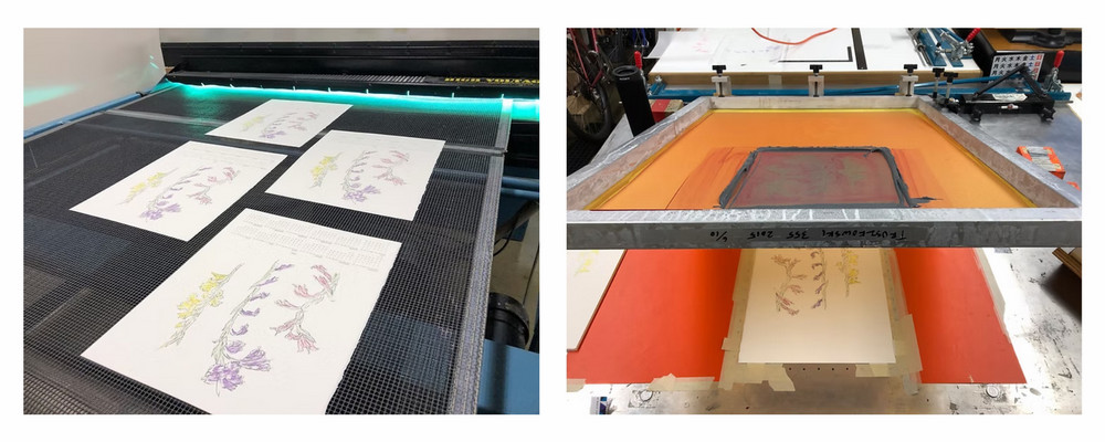 screen printed art being created