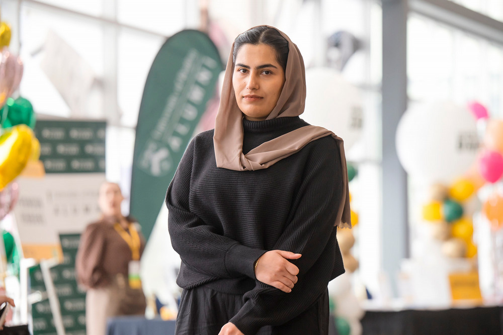 woman posing in a room