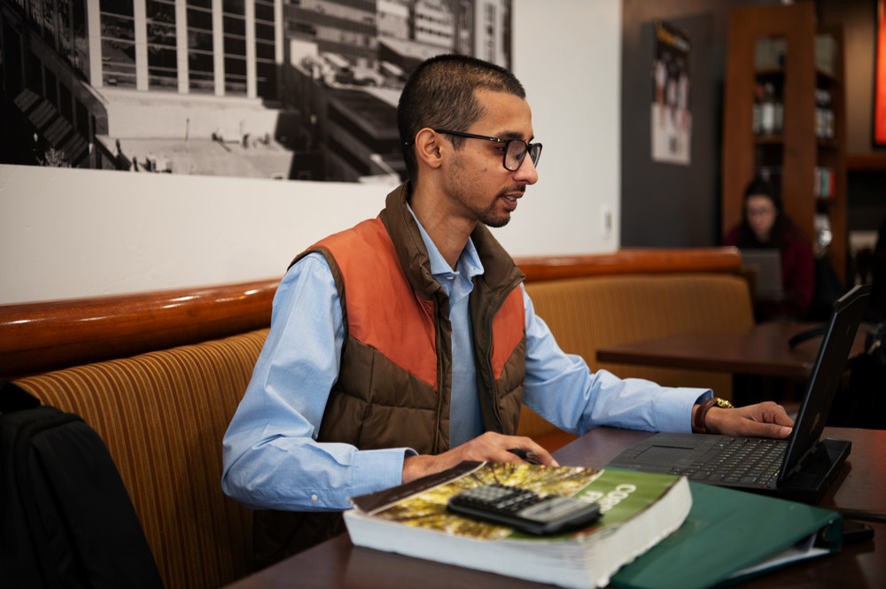 a man using a laptop