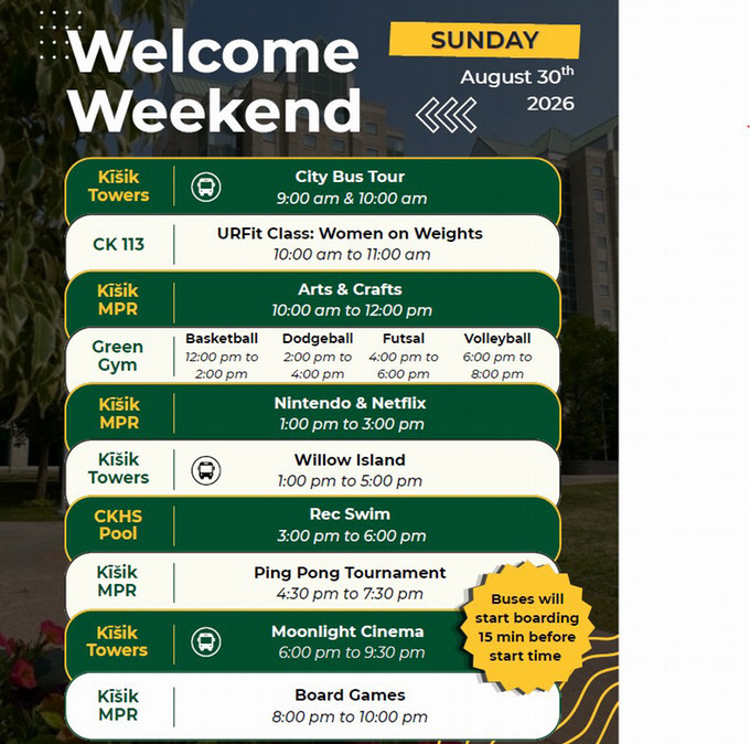 welcome week list of events