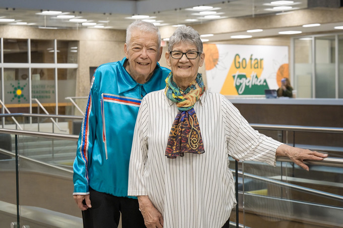 two smiling people