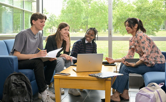 Group of students talking.
