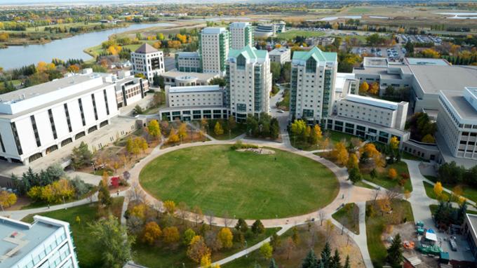 Academic green aerial view